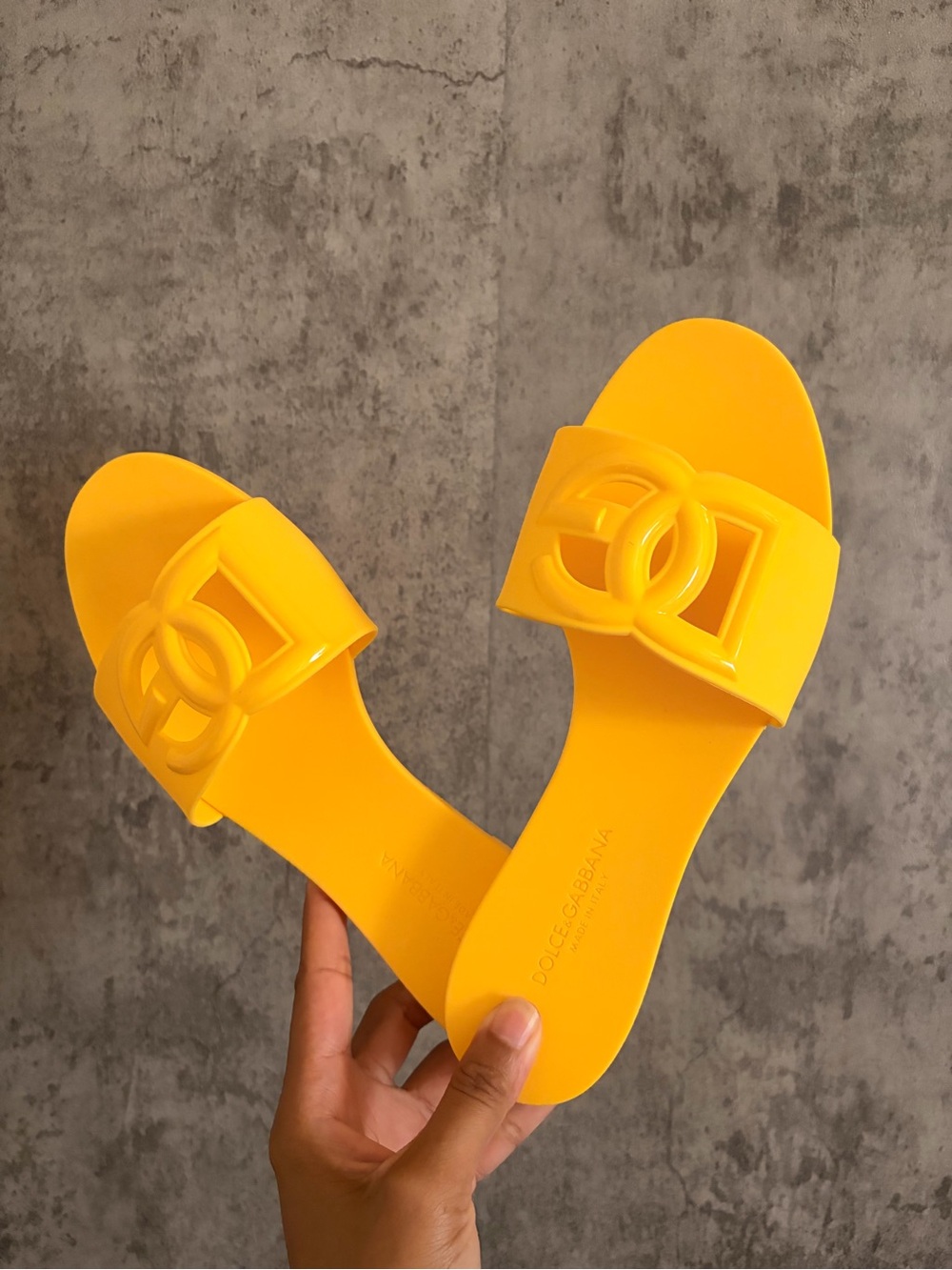 Dolce & Gabbana Yellow Beach/Pool Slide - Picture 2 of 3